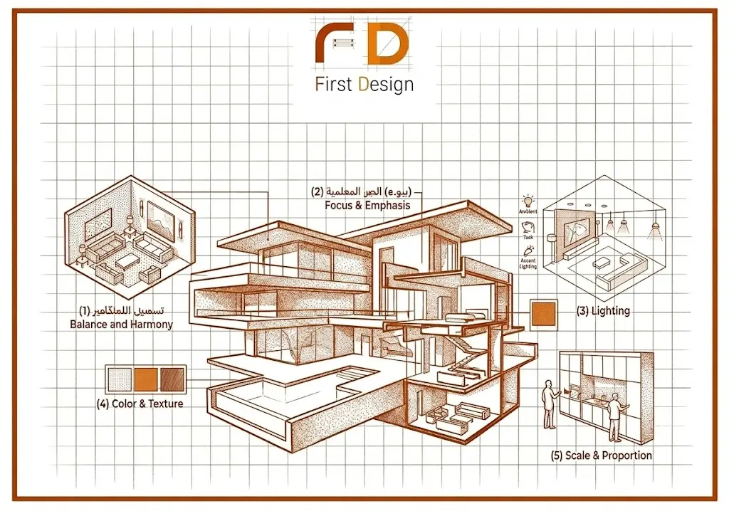 اساسيات تصميم الديكور الداخلي