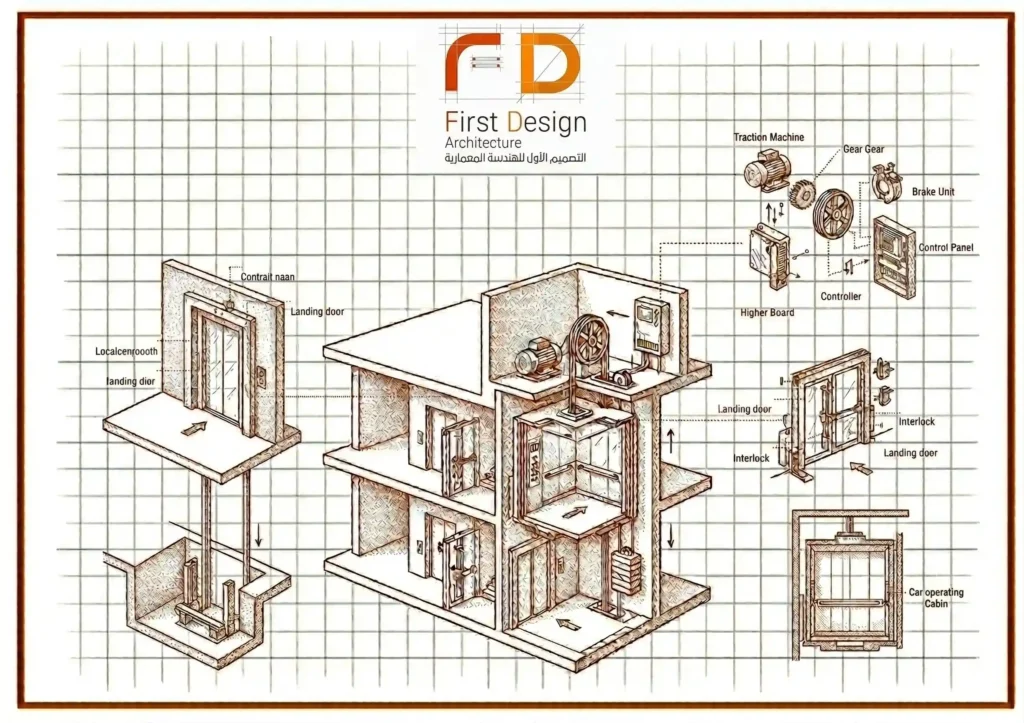 تصميم مصعد كهربائي