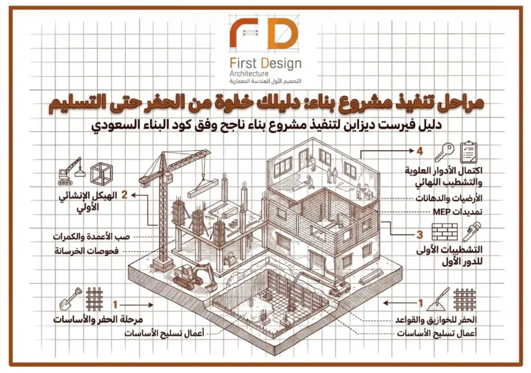 مراحل تنفيذ مشروع بناء دليلك خطوة بخطوة من الحفر حتى التسليم