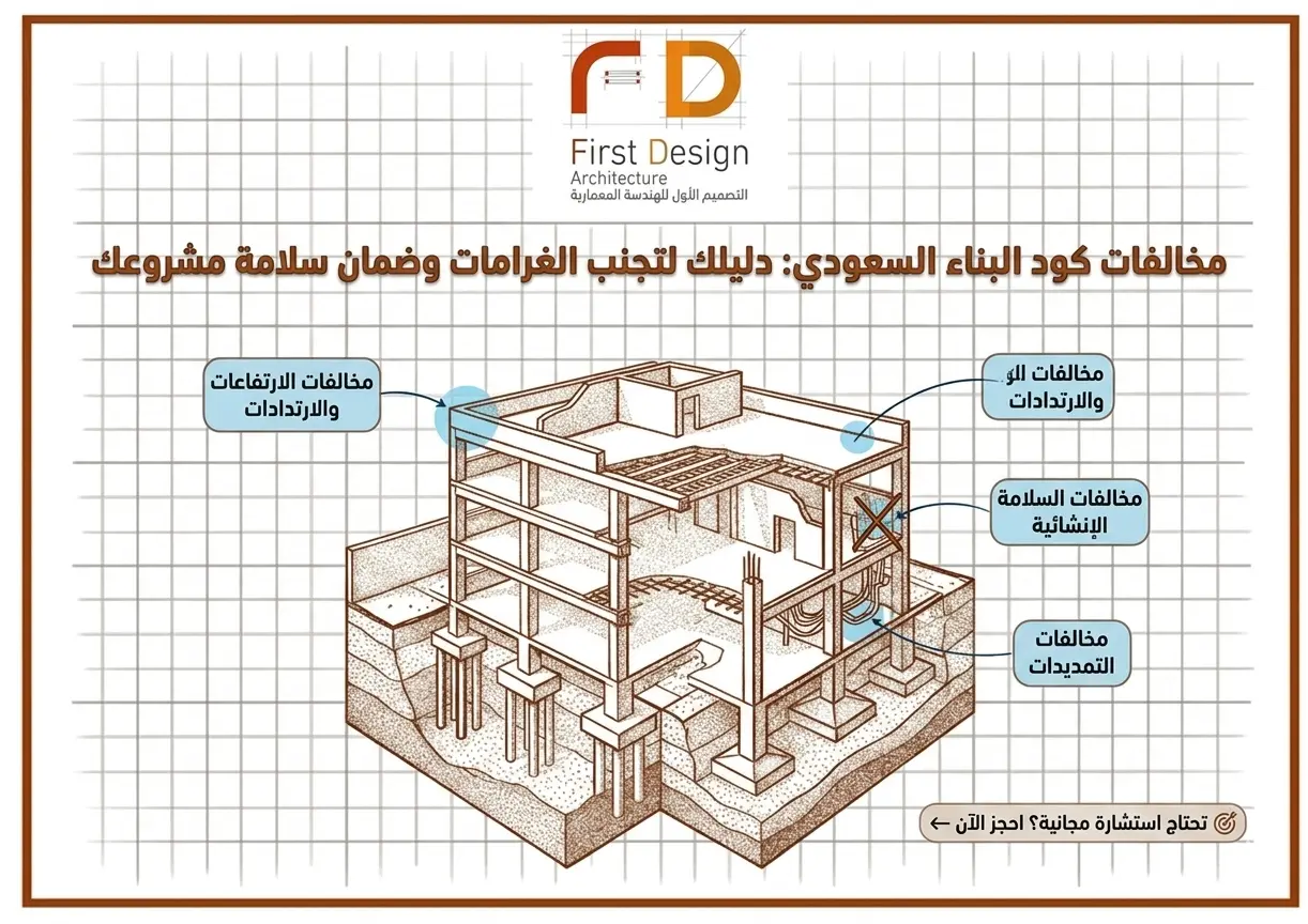 مخالفات كود البناء السعودي